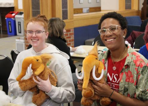 Students with their stuffed animals